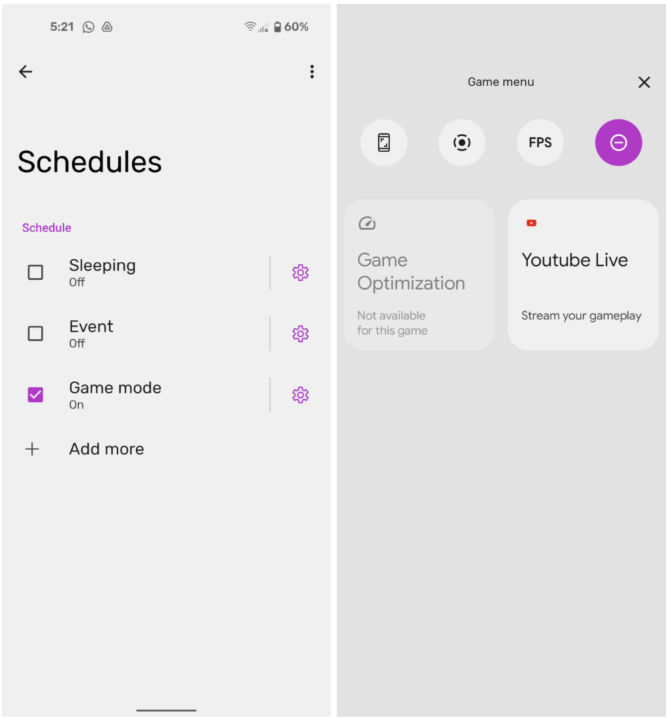 android 12 game mode