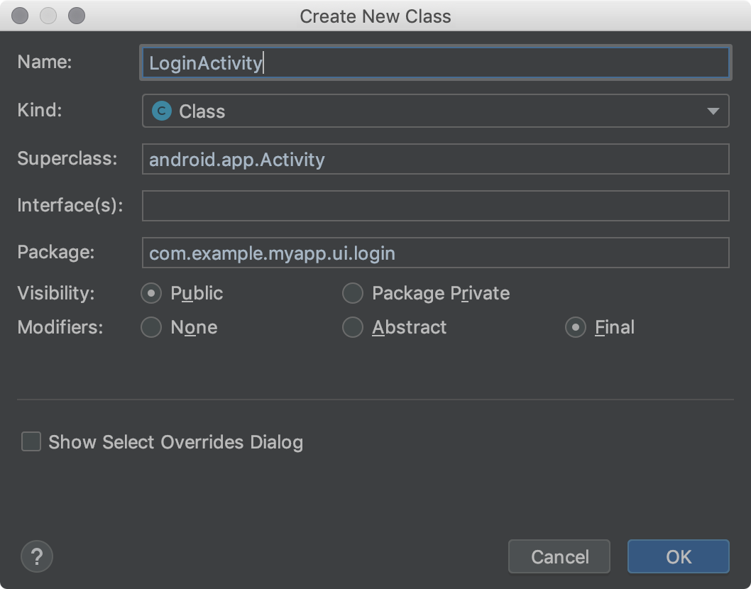 create new class